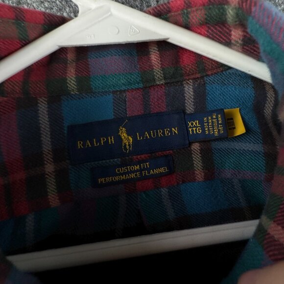 Ralph Lauren Performance Flannel Button Up Shirt Men Long Sleeve Red Plaid 2XL - Picture 8 of 12